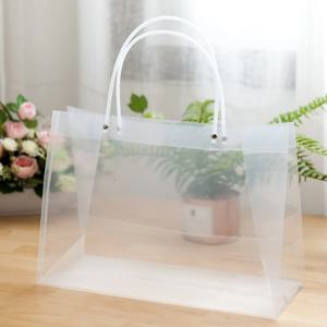 꽃다발 투명 쇼핑백 PP 직사각 특대 36x26cm 선물 포장 종이 가방