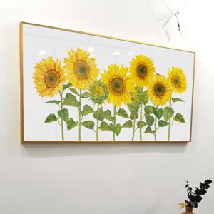풍수 돈 들어오는 8송이 해바라기 꽃 식물 와이드 그림 인테리어 거실 액자