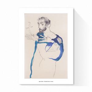 에곤쉴레 명화 인테리어 그림 액자 _파란색작업복