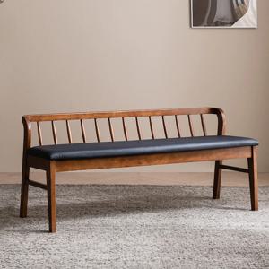 바렌트 고무나무 원목 3인 벤치의자