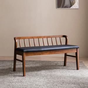 바렌트 고무나무 원목 2인 벤치의자