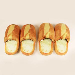겨울 바게트 빵 슬리퍼 기모 실내화 (반슬리퍼형 2size)