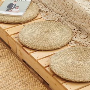 플랫 라탄 방석 시팅매트 왕골방석 원형 (2size)