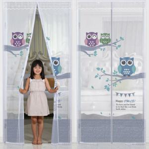현관 방문 일체형 자석 모기장 방충망 방충문 큐트아울 3size