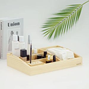 [리퍼] 원목 화장품 정리대 5칸 티슈형 정리함 2colors