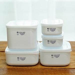 일본 화이트 반찬통 세트 전자렌지 사용가능 280ml  2p
