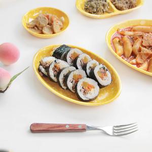 병아리 분식 그릇 한식 9타원 접시