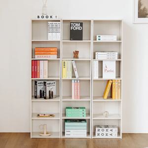 6단 책장 공간박스 선반 조절 책장 옷 수납 팬트리 선반장 화이트