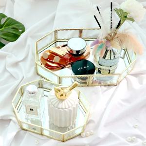 골드 팔각 미러 트레이 레이스프레임 화장품 향수 보관함