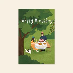 해피벌스데이(happy birthday) 캘리그라피 생일카드 5종