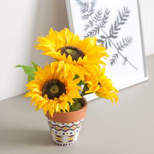해바라기 조화 화분 썬 플라워 토분 set 22cm 인테리어 꽃 테이블 장식
