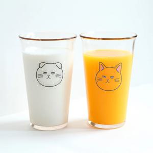 시바견 고양이 강화유리컵 2size