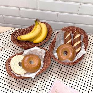 3size 펀 땅콩 바구니 l 빵 과일 바스켓 홈카페 빈티지 인테리어 수납