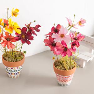 패턴 코스모스 토분set 30cm 3colors 인테리어 조화 테이블 장식
