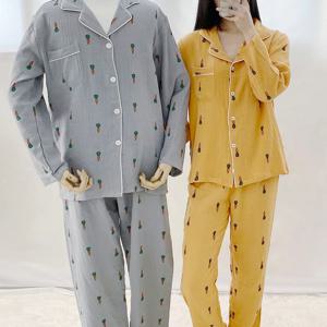 당근 요루면 긴팔 커플 잠옷 세트