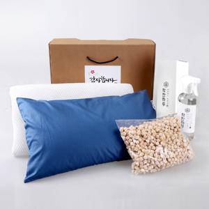 선물세트_편백나무베개 3D에어매쉬1p 50x30cm/2color+피톤치드편백수450ml