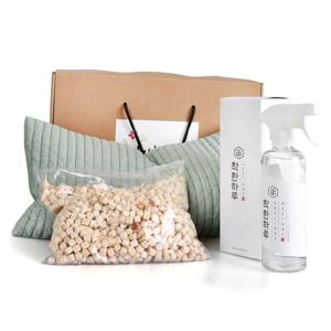선물세트_편백나무베개 양면누빔 48x24cm/5color+피톤치드편백수450ml