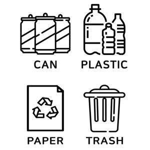 분리수거함 전용 스티커 4종