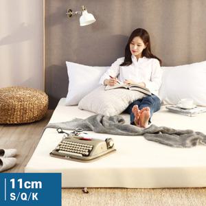 오가닉 편안한 메모리폼 달콤 바닥 침대 매트리스 토퍼 11cm S/Q/K