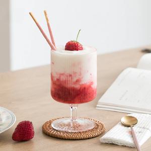 샤베트 플리츠 타워 고블렛잔 홈카페 와인잔 300ml