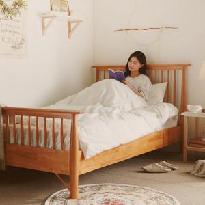 티나 통깔판 고무나무 원목침대 SS/Q (매트리스 선택)