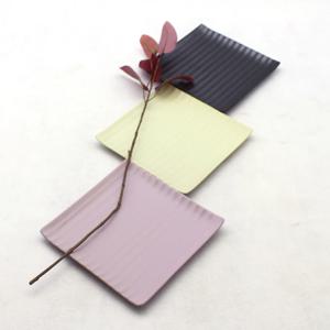 무광 라인 정사각접시(3color)