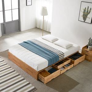 마네 헤드리스 원목 4단 수납침대 매트포함 슈퍼싱글SS/퀸Q