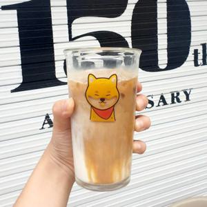 동물 캐릭터 에코 강화유리컵 500ml (판다/시바견/프렌치불독)