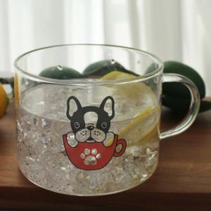 동물 캐릭터 ﻿내열유리컵 500ml (시바견/판다/프렌치불독)