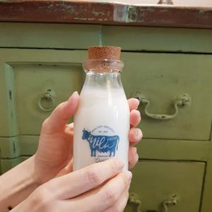 젖소 우유병 200ml 4종 세트-코르크 뚜껑 (pe캡 선물)