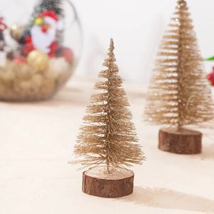 크리스마스트리 글리터 미니트리 샴페인 솔트리 10~20cm 3sizes 소형 탁상용 장식