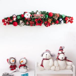 크리스마스 장식 가랜드 센터피스 체크별 산타 A 100cm 소품