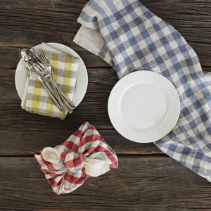 피크닉체크 리투아니아 린넨 키친크로스 겸 테이블매트 3colors