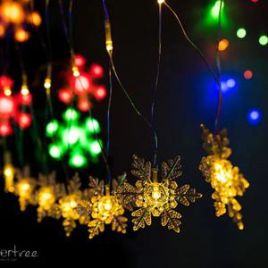 크리스마스 눈꽃 네트 그물전구 LED 연결형 겸용 설정라이트 80P 투명선 4colors