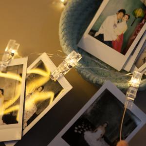 크리스마스 미니트리 전구 AA건전지형 LED 12P 집게 4cm 줄 조명 장식 소품