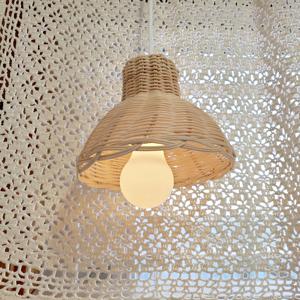 라탄 전등갓 완제품+당기는 전구