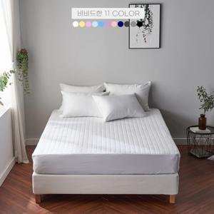 순면 누빔 항균원단 매트리스커버 S/SS/Q/K 11color