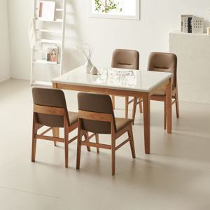 린디 1200 천연 대리석 4인 식탁 세트 (의자4개 포함)