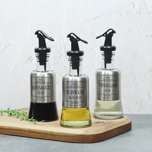 원터치 스텐 유리 오일병 소스병 200ml