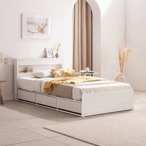 알론 LED 조명 1단 수납 통서랍 SS 침대 3colors (수납함별매)