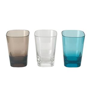 플라스틱 물컵 PC 음료수컵_사각컵 360ml 3colors
