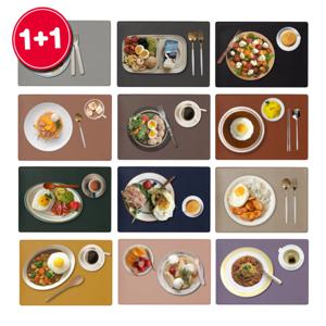 [1+1] 프리미엄 가죽 몰딩 방수 테이블매트 식탁매트 (자체제작) 12Colors