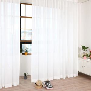 AMZ 화이트 쉬폰커튼 - 2주름 핀형/아일렛형