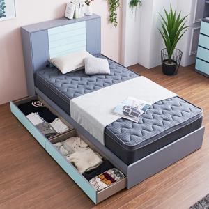 블랑 도어수납 서랍형 슈퍼싱글 침대 (매트포함)