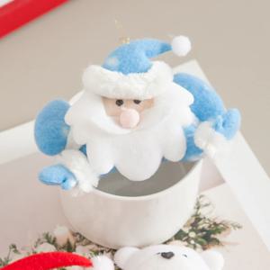 엎드린산타블루 11cm 트리 인형 소품 크리스마스 싼타 장식