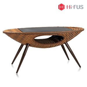 하이퍼스 욜로 라탄 강화유리 타원테이블(HFT-4724)