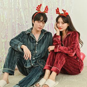 벨벳리 극세사 수면잠옷 커플 파자마 홈웨어 2color 4size