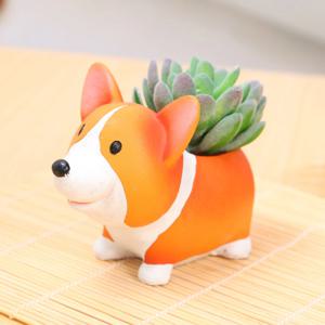 서있는 웰시코기 다육화분(다육포함)