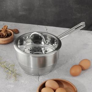 바닥3중 인덕션 스텐 미니 찜기 편수 냄비 18cm / 만두 계란 찜솥