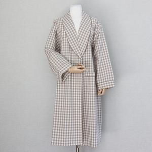 클래식 깅엄체크 워싱 선염 면 로브 가운 2colors